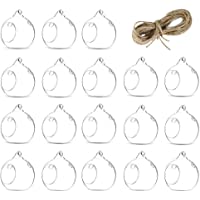Sziqiqi 20 Pieces Portavelas De Cristal Colgantes Bolas De Vidro Colgante De Las Decoraciones Creativas Portavelas para…